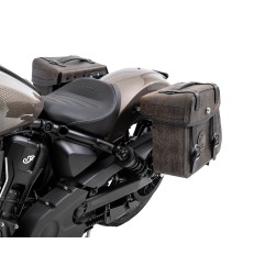Hepco Becker 6277697 00 08 Set: Portaborse tubolare Cutout con borse in pelle Rugged marroni per Indian Scout Bobber dal 2025