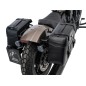Hepco Becker 6277697 00 01 Set: Portaborse tubolare Cutout con borse in pelle Rugged nere per Indian Scout Bobber dal 2025