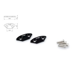 Puig Racing 3857N Tappi Foro Specchietto Retrovisore Neri In Alluminio Per Yamaha Yzf-r6 600 Dal 2006 Al 2016