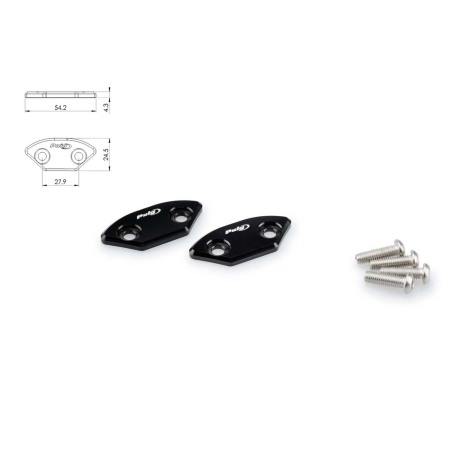 Puig Racing 3857N Tappi Foro Specchietto Retrovisore Neri In Alluminio Per Yamaha Yzf-r6 600 Dal 2006 Al 2016