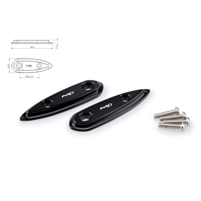 Puig Racing 3856N Tappi Foro Specchietto Retrovisore Neri Per Yamaha Yzf-r3 Dal 2015 Al 2016