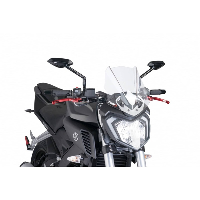Puig Racing 7654W Cupolino Naked New Generation Sport Trasparente Per Yamaha Mt-125 Dal 2015 Al 2019