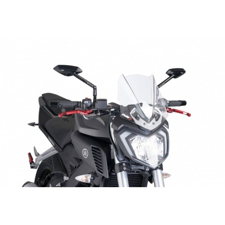 Puig Racing 7654W Cupolino Naked New Generation Sport Trasparente Per Yamaha Mt-125 Dal 2015 Al 2019