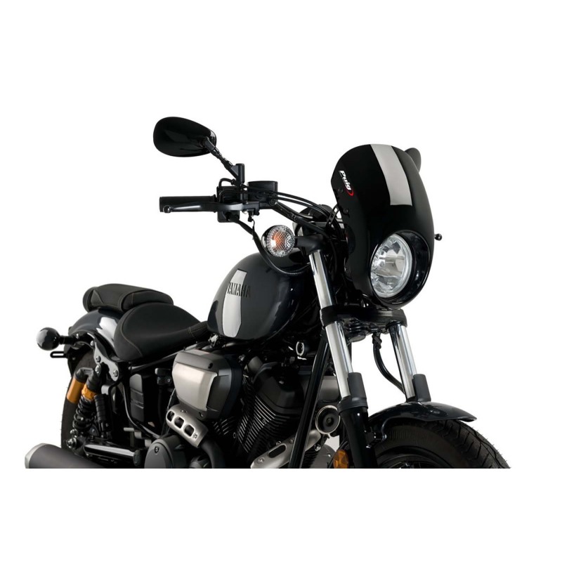 Puig Racing 21094N Cupolino Semicarenato Anarchy Nero Per Yamaha Xv950/r Dal 2014 Al 2016