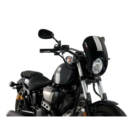 Puig Racing 21094N Cupolino Semicarenato Anarchy Nero Per Yamaha Xv950/r Dal 2014 Al 2016