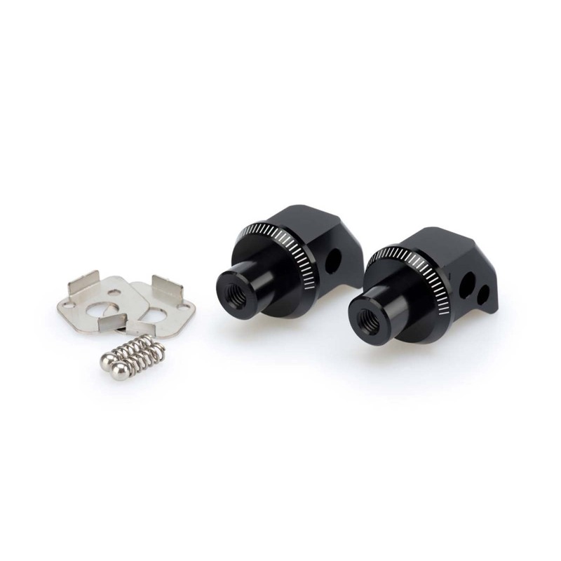 Puig Racing 7277N Adattatori Poggiapiedi Fissi Passeggero Neri Per Triumph Tiger 800 Dal 2011 Al 2014