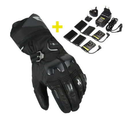 Macna Progress 3.0 RTX DL KIT Guanti riscaldati invernali da moto con batterie incluse 12V - 3A