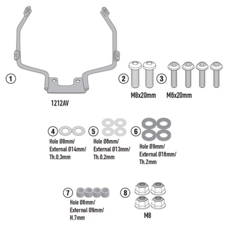 Kappa A1212AK Kit staffe per cupolino 1212AK su Honda GB 350S dal 2025