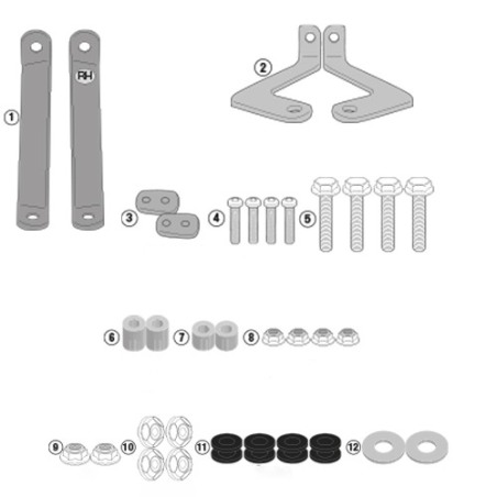 Kappa A6130AK Kit attacchi parabrezza 440AK 441AK per Kymco Agility S 125 dal 2022