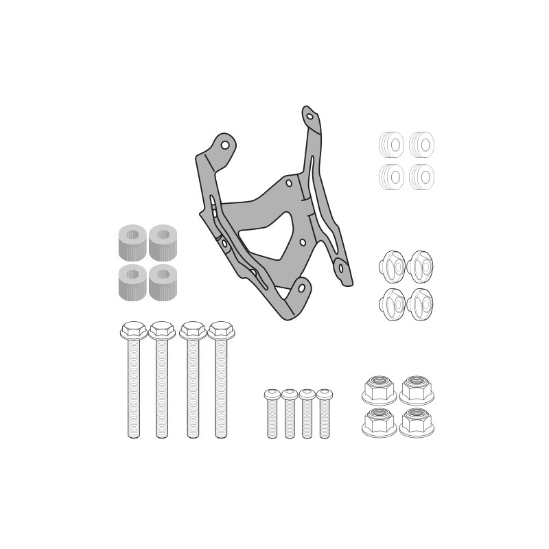 Givi D2122KIT Kit Attacchi Parabrezza 2122DT Per Yamaha MT-09 Tracer Dal 2015 Al 2017