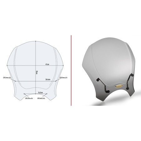 Givi 140S Cupolino universale Fumé per moto