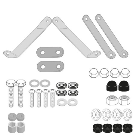 Givi A7057A Kit di attacchi specifico per parabrezza 7057A per SYM HD 300 dal 2019