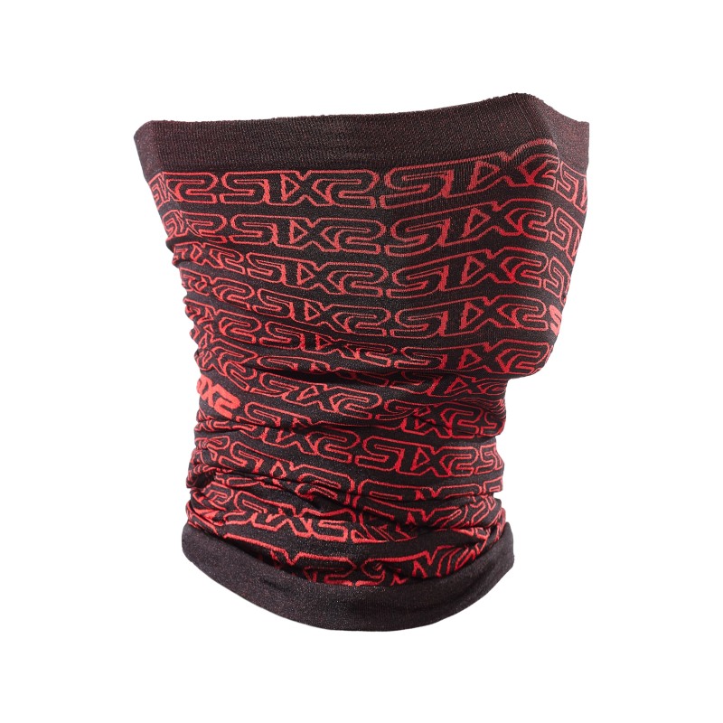 Sixs TBX V2 Scaldacollo Multiuso Logo Black/Red In Poliammide, Elastan E Polipropilene