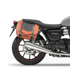 Bags & Bike Borse Laterali Classic Cuoio E Nera Per Triumph Street Twin 900 Dal 2020 Al 2024