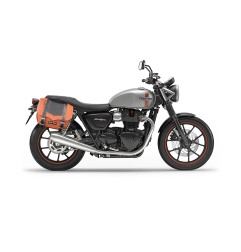 Bags & Bike Borse Laterali Classic Cuoio E Nera Per Triumph Street Twin 900 Dal 2020 Al 2024