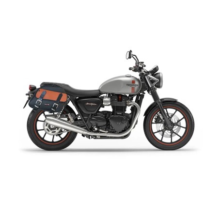 Bags & Bike Borse Laterali Explorer Nera Cuoio Per Triumph Street Twin 900 Dal 2020 Al 2024