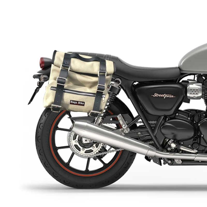 Bags & Bike Borse Laterali Sahara Grigia Per Triumph Street Twin 900 Dal 2020 Al 2024