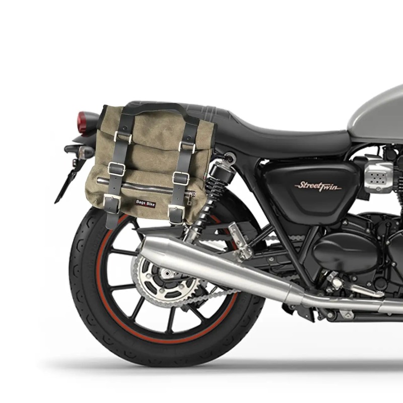 Bags & Bike Borse Laterali Sahara Verde Per Triumph Street Twin 900 Dal 2020 Al 2024