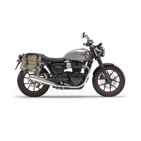 Bags & Bike Borse Laterali Sahara Verde Per Triumph Street Twin 900 Dal 2020 Al 2024