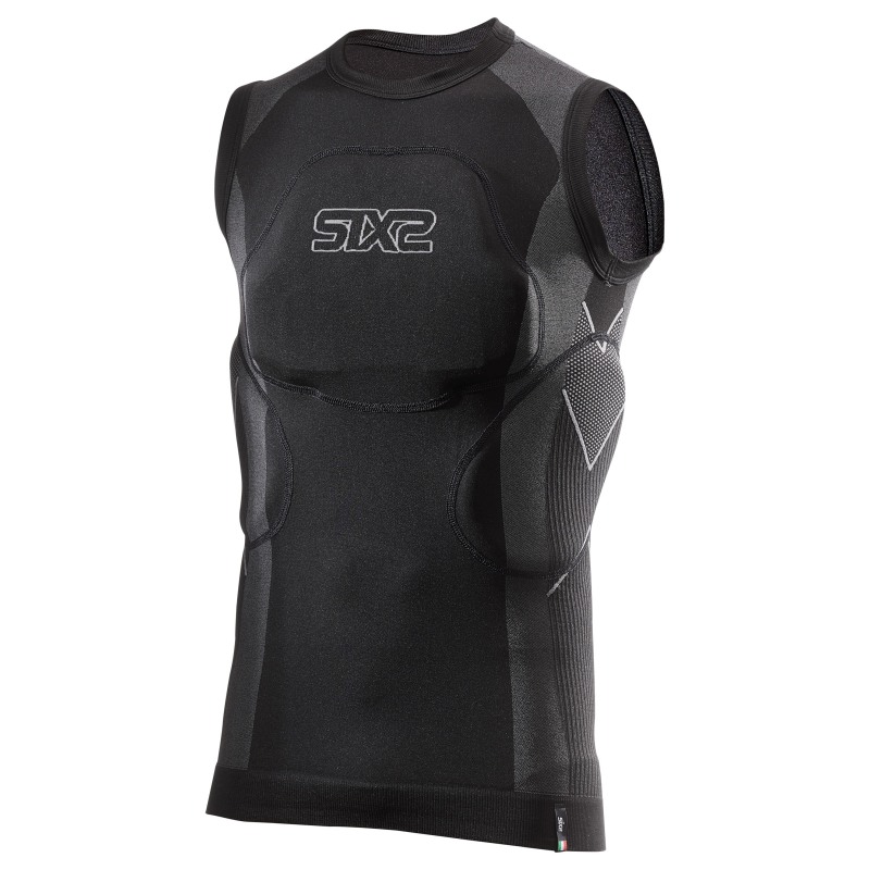 Sixs PRM SMX Smanicato Da Moto Con Protezioni Rimovibili Sistema Pro-Tech Black
