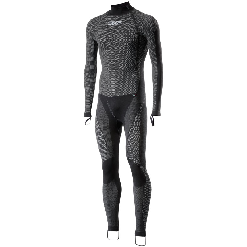 Sixs STX HN R V2 Sottotuta Con Lupetto 4 Stagioni Zip Laterale Black Carbon