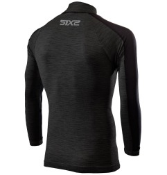 Sixs TS4 MERINOS Maglia Lana Merino Antivento Maniche Lunghe Con Lupetto Wool Black