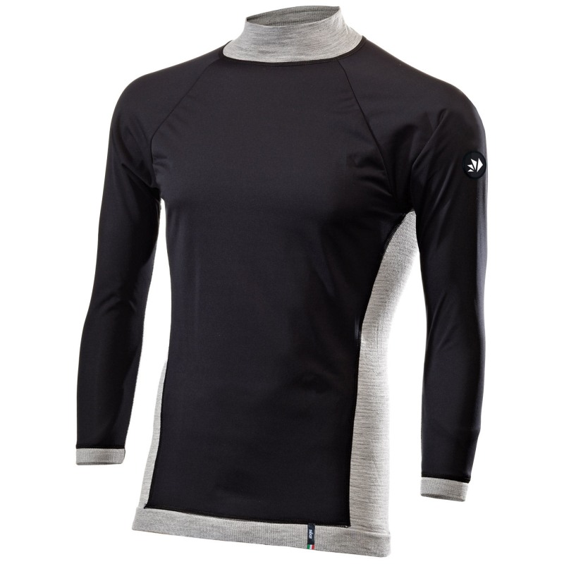 Sixs TS4 MERINOS Maglia Lana Merino Antivento A Maniche Lunghe Con Lupetto Wool Gray