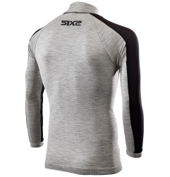 Sixs TS4 MERINOS Maglia Lana Merino Antivento A Maniche Lunghe Con Lupetto Wool Gray