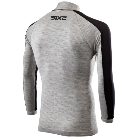 Sixs TS4 MERINOS Maglia Lana Merino Antivento A Maniche Lunghe Con Lupetto Wool Gray