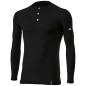 Sixs SERAFINO MERINOS Maglia Henley Maniche Lunghe Carbon Merino Wool® 164 G/M² Wool Black