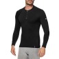 Sixs SERAFINO MERINOS Maglia Henley Maniche Lunghe Carbon Merino Wool® 164 G/M² Wool Black