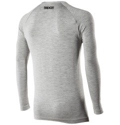 Sixs SERAFINO MERINOS Maglia Henley Maniche Lunghe Carbon Merino Wool® Con Bottoncini Wool Gray
