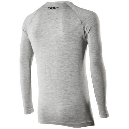 Sixs SERAFINO MERINOS Maglia Henley Maniche Lunghe Carbon Merino Wool® Con Bottoncini Wool Gray