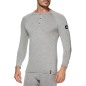 Sixs SERAFINO MERINOS Maglia Henley Maniche Lunghe Carbon Merino Wool® Con Bottoncini Wool Gray