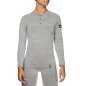Sixs SERAFINO MERINOS Maglia Henley Maniche Lunghe Carbon Merino Wool® Con Bottoncini Wool Gray