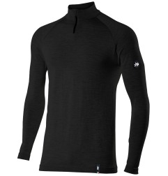 Sixs TS13 MERINOS Maglia A Maniche Lunghe Lana Merino Collo Alto Zip Wool Black