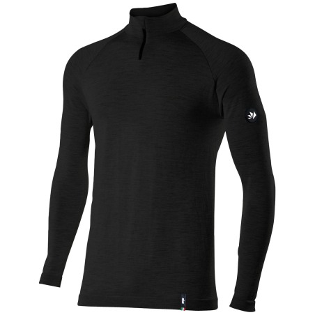 Sixs TS13 MERINOS Maglia A Maniche Lunghe Lana Merino Collo Alto Zip Wool Black