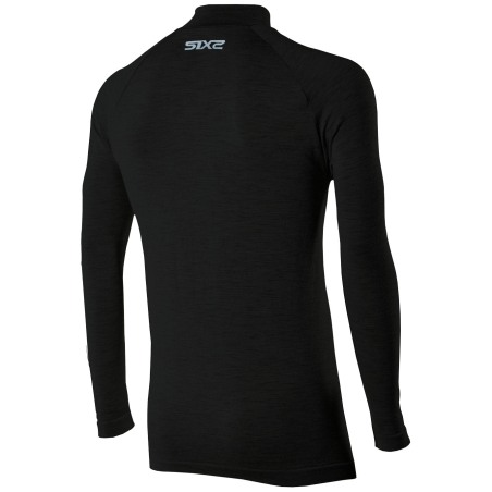 Sixs TS13 MERINOS Maglia A Maniche Lunghe Lana Merino Collo Alto Zip Wool Black