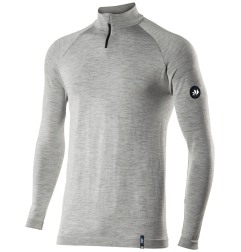 Sixs TS13 MERINOS Maglia A Maniche Lunghe Merino Con Lupetto E Zip Wool Gray