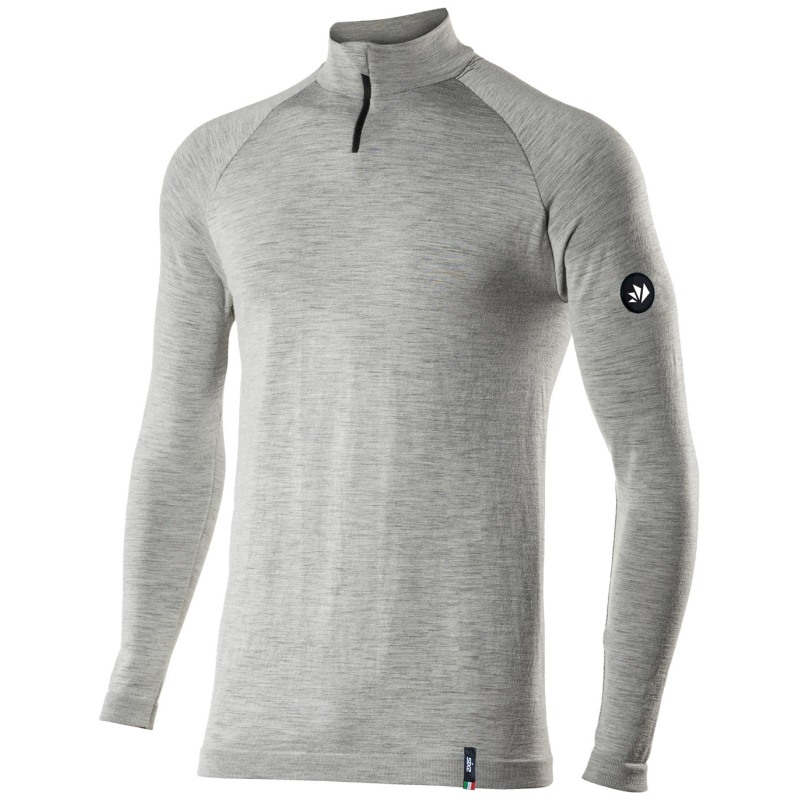 Sixs TS13 MERINOS Maglia A Maniche Lunghe Merino Con Lupetto E Zip Wool Gray