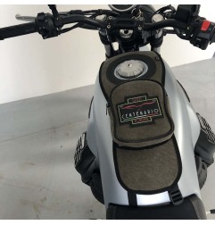 Bags & Bike Fascia Serbatoio Canvas Verde Logo Centenario Per Moto Guzzi V7 Special Dal 2021 Al 2025