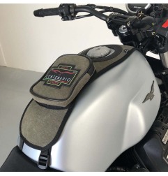 Bags & Bike Fascia Serbatoio Canvas Verde Logo Centenario Per Moto Guzzi V7 Special Dal 2021 Al 2025