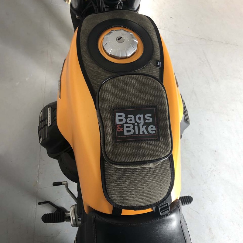 Bags & Bike Fascia Serbatoio Canvas Verde Per Moto Guzzi V7 Special Dal 2021 Al 2025