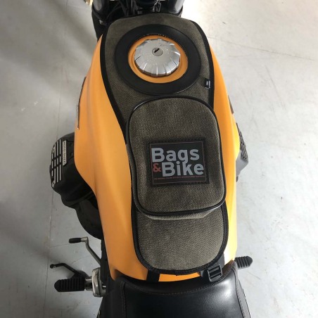 Bags & Bike Fascia Serbatoio Canvas Verde Per Moto Guzzi V7 Special Dal 2021 Al 2025