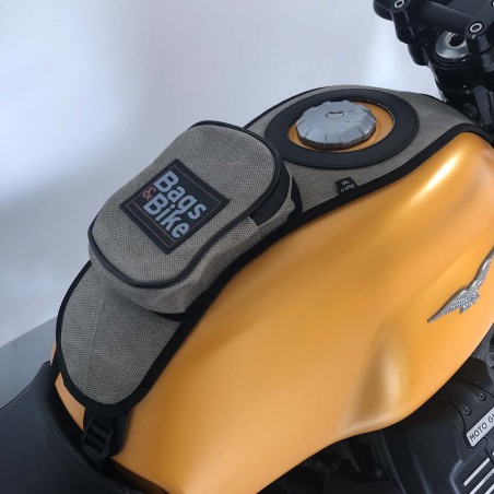 Bags & Bike Fascia Serbatoio Canvas Grigio Per Moto Guzzi V7 Special Dal 2021 Al 2025