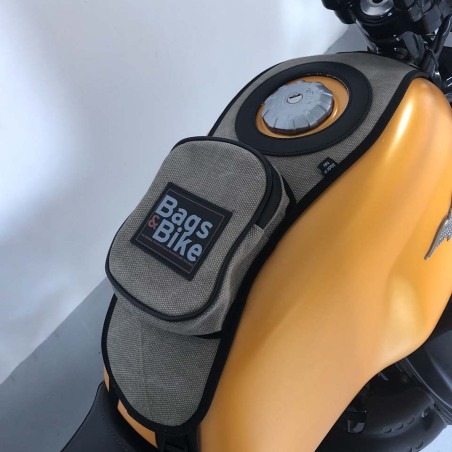 Bags & Bike Fascia Serbatoio Canvas Grigio Per Moto Guzzi V7 Special Dal 2021 Al 2025