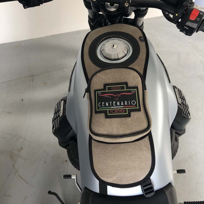 Bags & Bike Fascia Serbatoio Canvas Grigio Per Moto Guzzi V7 Special Dal 2021 Al 2025