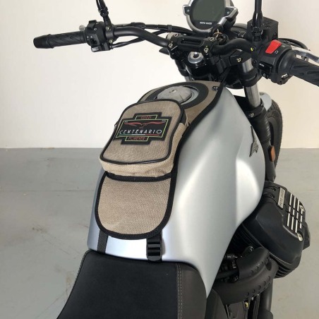 Bags & Bike Fascia Serbatoio Canvas Grigio Per Moto Guzzi V7 Special Dal 2021 Al 2025