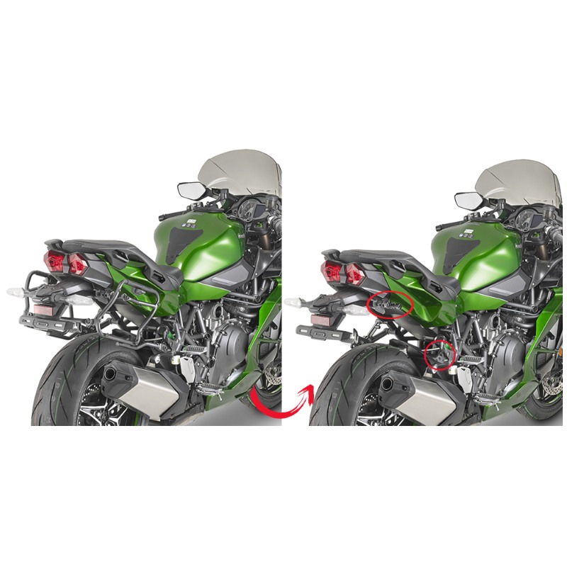 PLXR4123 Portavaligie laterali GIVI per Valigie V35 Monokey Side per Kawasaki Ninja H2 SX dal 2018