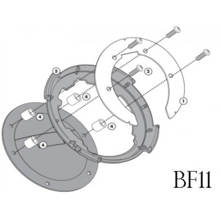 Givi BF11 flangia metallica per borsa serbatoio da moto BMW, Ducati, KTM